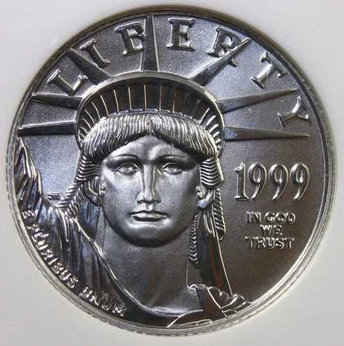 1999年 25ドル アメリカン プラチナ イーグル 1/4オンス プラチナ NGC MS70｜WORLD RESOURCE【QUEEN店】