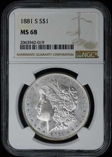 1881-S モルガン・ダラー S$1 NGC MS68|WORLD RESOURCE【QUEEN店】