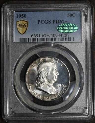 1950年 (PR67+ CAC) フランクリン ハーフダラー 50セント PCGS - 初年度キーデート