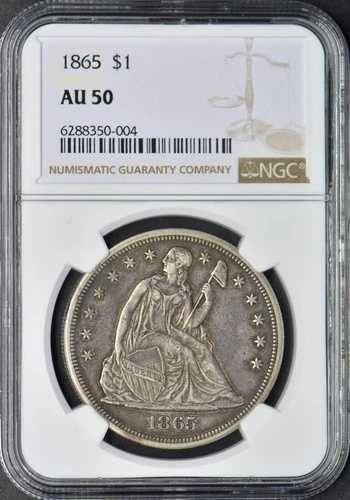 1865年 1ドル 自由の女神像 銀貨 - NGC AU50 - ?COINGIANTS?｜WORLD RESOURCE【QUEEN店】