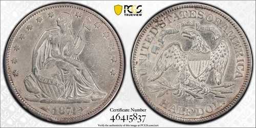 1874-CC 50C 着席自由の女神像 ハーフ ドル PCGS VF 詳細 #46415837 カーソン シティ!