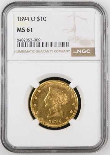 1894 O ゴールド イーグルス リバティヘッド NGC MS-61 セミプルーフ