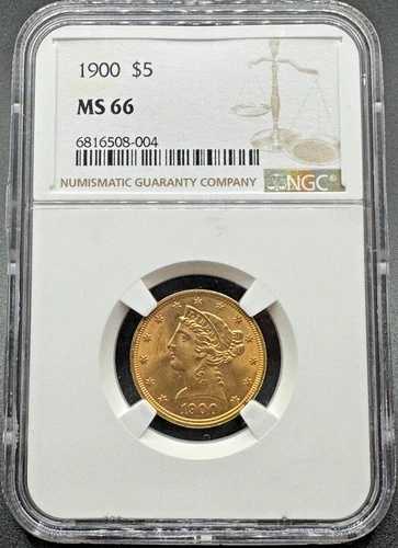 1900年 5ドル リバティゴールド ハーフイーグル NGC MS66 01XXFC26