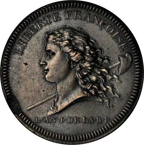 フランス 1792年 リベルタス真鍮メダル - NGC MS62 - 非常に希少で人気の高いメダル｜WORLD RESOURCE【QUEEN店】