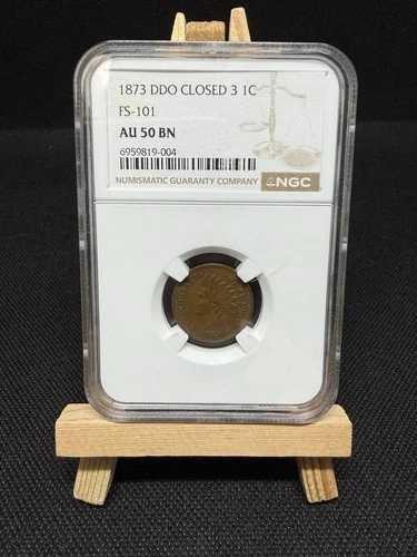 1873年 FS-101 DDO クローズド3インディアンセント、超希少コイン/グレード。美しい例
