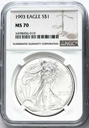 1993 シルバーイーグル NGC MS70 クラシック ブラウンラベル トップポップ｜WORLD RESOURCE【QUEEN店】