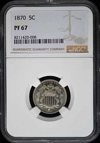 1870年 シールド 5C NGC PR67 POP 1/0 759,880円