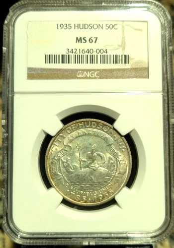 1935年 50セント ハドソン NGC MS 67 初期記念ハーフドル