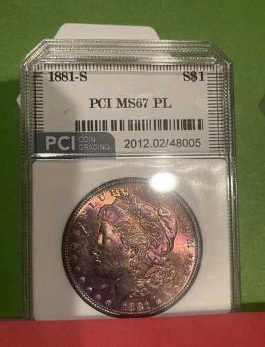 1881-S S$1 PCI MS67 PL PCI COA グレード 2012.02/48005** トーン **非常に希少**
