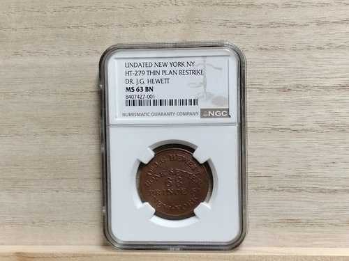 J.G.ヒューエット博士「骨治療師」ハードタイムズトークン HT-279 NGC MS 63 BN