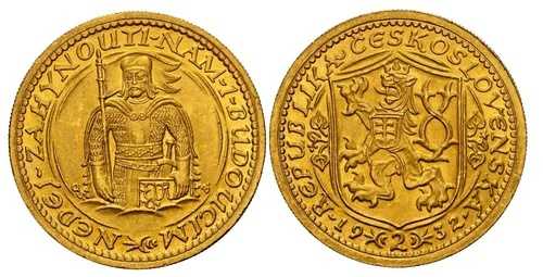 チェコスロバキア - チェコ共和国、金貨 2 ドゥカート 1932 年 - NGC MS 63、RARE7