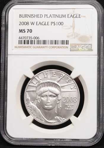 NGC 2008-W バーニッシュド プラチナ イーグル MS70 1オンス $100 #4470735-006