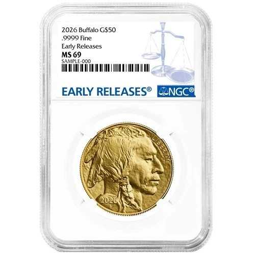 2026年 50ドル アメリカンゴールド バッファロー NGC MS69 ER ブルーラベル