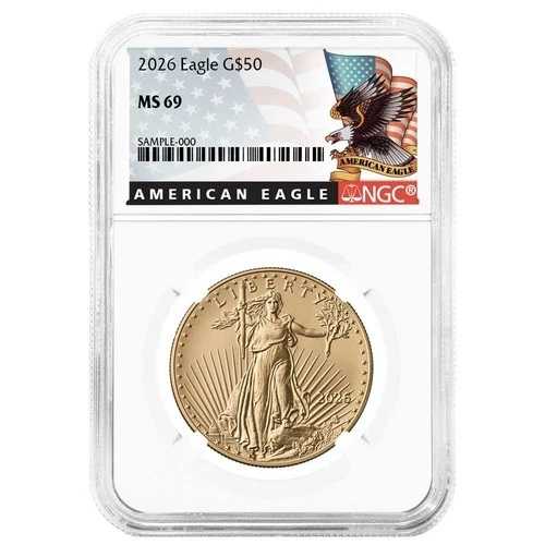 2026年 50ドル 1オンス アメリカンゴールドイーグル NGC MS69 ブラックラベル
