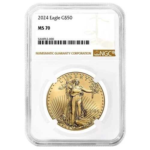 2024年 50ドル アメリカン・ゴールド・イーグル 1オンス NGC MS70 ブラウンラベル