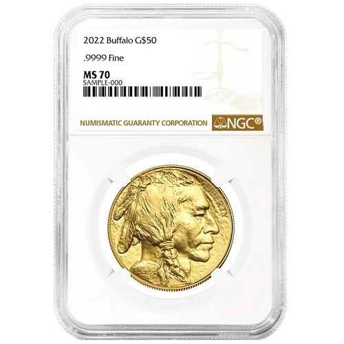 2022年 50ドル アメリカンゴールド バッファロー NGC MS70 ブラウンラベル