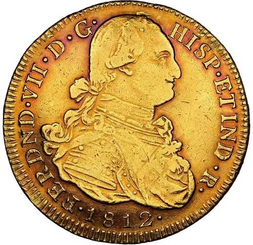 コロンビア - 1812年 P-JF フェルディナンド7世 8エスクード - NGC XF 詳細 - 素晴らしい色彩