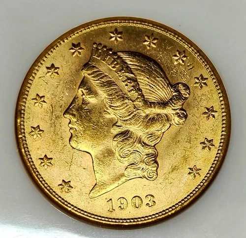 チョイス 1903-S $20 ゴールド リバティ ヘッド ダブル イーグル NGC MS 61 OH 未使用 !!! 800,415円