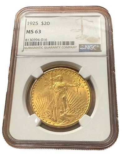 1925年米国金貨20ドル NGC MS63 ダブルイーグル セントゴーデンス