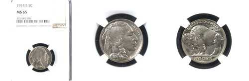 1914-S 5C MS65 NGC-PQ-バッファローニッケル---