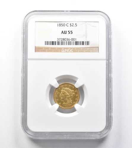 1850-C $2.50 リバティヘッド ゴールド クォーターイーグル AU55 NGC *0089 827,750円
