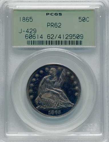 1865年 PCGS PR62 トランジショナル 7 鋳造 ? '66 表裏、'66 改訂 着座ハーフダラー J-429｜WORLD RESOURCE【QUEEN店】