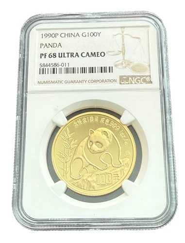 中国 1990年 P 金貨 1オンス 100元 パンダ NGC PF68UC｜WORLD RESOURCE【QUEEN店】