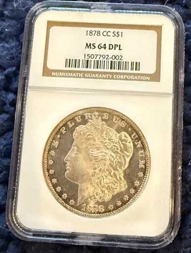 1878-CC MS64 NGC DMPL DPL $1 モーガン ブレイジング サーフェイス インセイン カメオ オールドホルダー