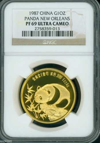 1987年 プルーフゴールド パンダ ニューオーリンズ シノアメリカンフレンド NGC PR69 PF69 中国 1オンス｜WORLD RESOURCE【QUEEN店】