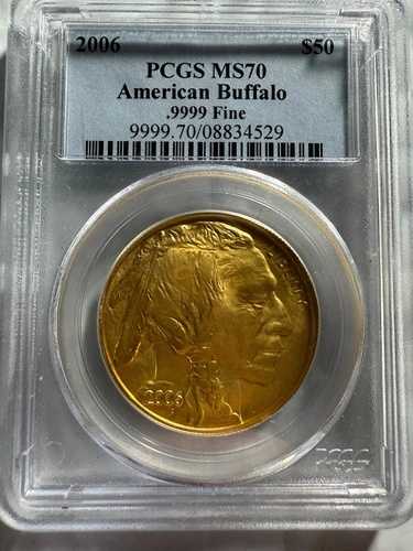2006年 1オンス 50ドル ゴールド バッファロー PCGS MS70 ブルーラベル｜WORLD RESOURCE【QUEEN店】