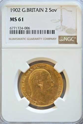 超希少 1902年 英国 ダブル2 ソブリン NGC 61 エドワード7世 イングランド｜WORLD RESOURCE【QUEEN店】 889,735円