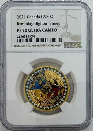 2021年 カナダ 1オンス ゴールド ラムイング ビッグホーンシープ NGC PF-70 UCAM|WORLD RESOURCE【QUEEN店】