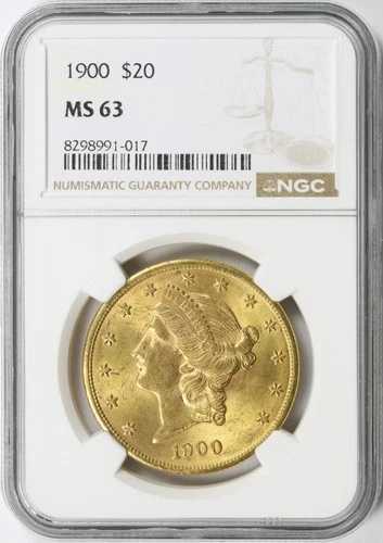 1900年 20ドル リバティヘッド ゴールド ダブルイーグル NGC MS63