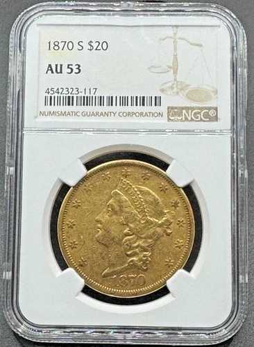 1870-S 20ドル リバティゴールド ダブルイーグル NGC AU53 01IGFD26|WORLD RESOURCE【QUEEN店】