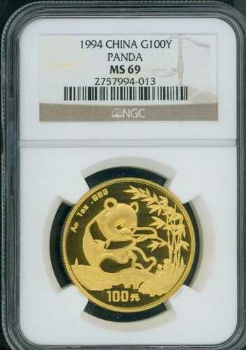 1994 年 中国ゴールドパンダ 1 オンス NGC MS69 MS-69 中国 100Y 100-Y 元!｜WORLD RESOURCE【QUEEN店】