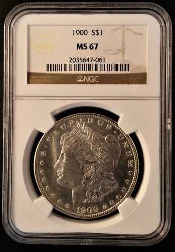 ブルーチップ品質 1900年 モルガン銀貨 NGC MS67 Wow セミPL AM039|WORLD RESOURCE【QUEEN店】