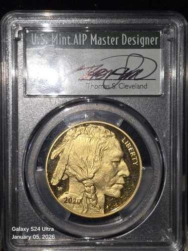2020 W $50 アメリカンバッファロー PCGS PR70 発行初日 トーマス・クリーブランド サイン入り｜WORLD RESOURCE【QUEEN店】