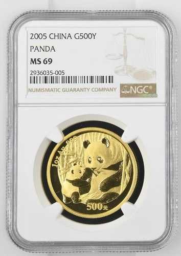 中国 2005年 金貨 1オンス パンダ 500元 NGC MS69｜WORLD RESOURCE【QUEEN店】