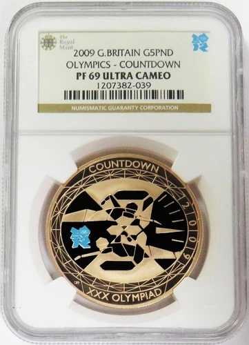 2009年 金貨 イギリス 1860年 鋳造 5ポンド オリンピック NGC PF 69 ウルトラカメオ|WORLD RESOURCE【QUEEN店】