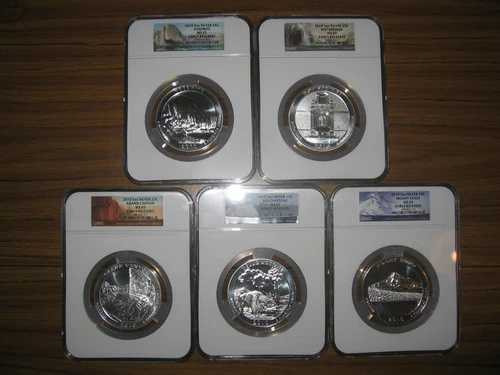 2010年 アメリカ ザ・ビューティフルセット MS69 NGC 早期リリース 5オンス シルバーコイン 5枚｜WORLD RESOURCE【QUEEN店】