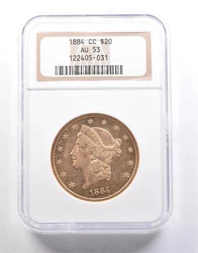 1884-CC 20ドル リバティヘッド ゴールド ダブルイーグル AU53 NGC *6713｜WORLD RESOURCE【QUEEN店】