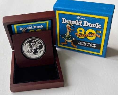 2014年ドナルドダック80周年記念2ドルヌイ銀貨（COA付き発行の場合）