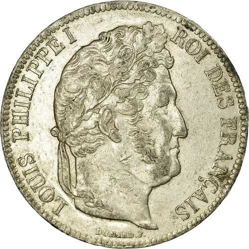 [#16248] コイン、フランス、ルイ フィリップ、5 フラン、1840 年、ルーアン、AU(50-53)、シルバー