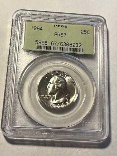 1964年 シルバー ワシントン タイプB リバース プルーフ クォーター/PCGS PR67 #10489-2｜WORLD RESOURCE【QUEEN店】