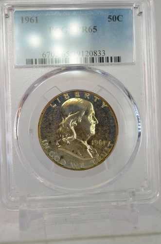 PR65 1961 PCGSグレード フランクリン シルバー ハーフダラー プルーフ モンスタートーン レアコイン|WORLD RESOURCE【QUEEN店】