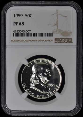 1959年フランクリンハーフダラー50セントNGC PR68