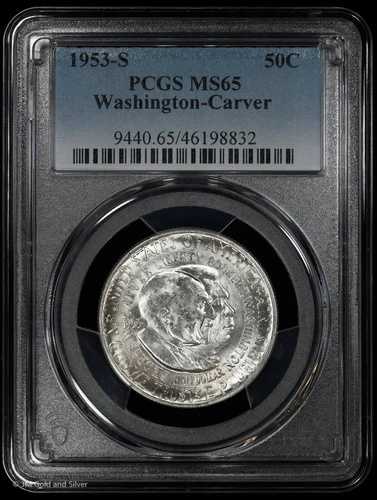 1953-S ワシントン・カーバー・コモン ハーフダラー PCGS MS 65 | 未使用 UNC BU