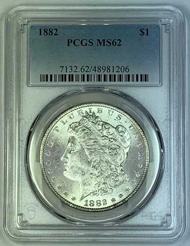 1882年 モルガン銀貨 1ドル硬貨 PCGS MS 62 (7) B