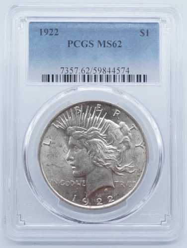1922年 P ピース銀貨 $1 PCGS MS62 - U1194