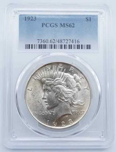 1923年 P ピース シルバー ダラー $1 PCGS MS62 - U1289|WORLD RESOURCE【QUEEN店】